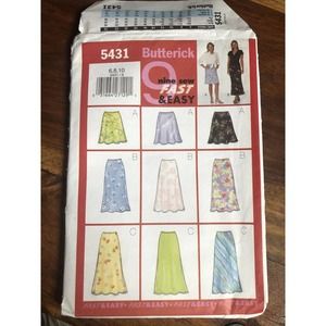 Butterick 5431 Bias Cut A-Line Skirts in 3 Lengths Sz 6-10 UNCUT Pattern EASY